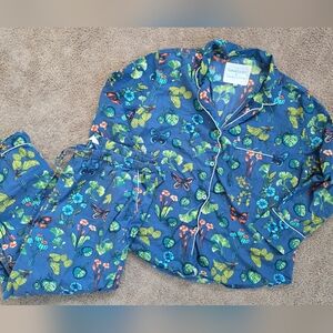 Printfresh J Mclaughlin Mini Greenhouse Butterfly Pajama Set Women's XL